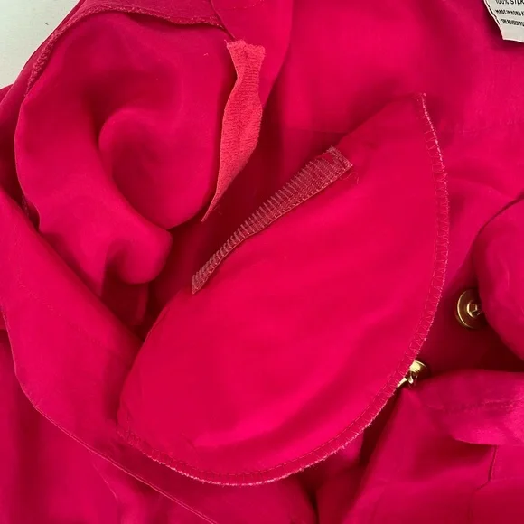 Saks Fifth Avenue Women's Vintage Fuchsia Long Sleeve Jumpsuit Size M - Picture 11 of 14